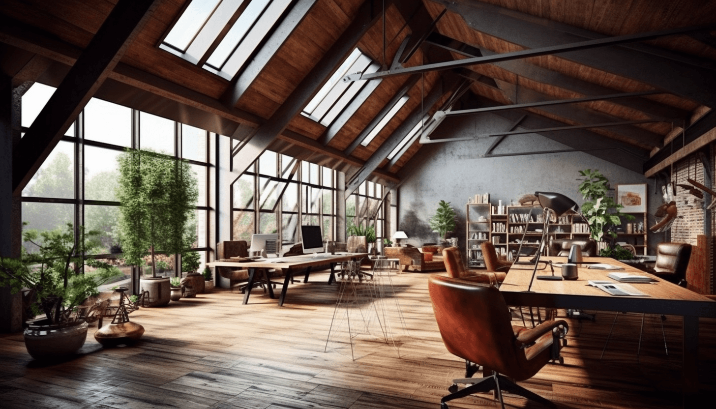 contemporary office loft room design