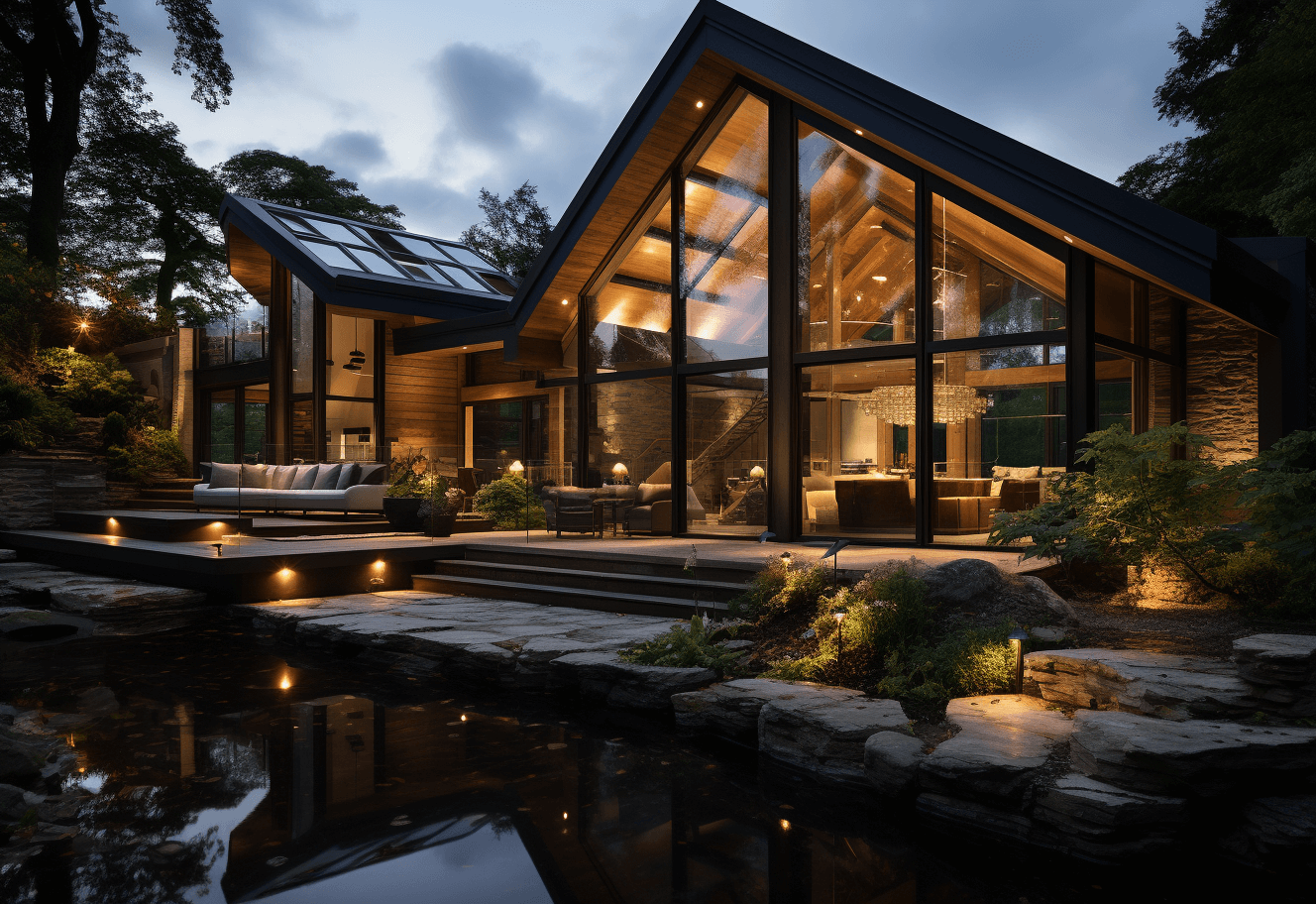 large timber home
