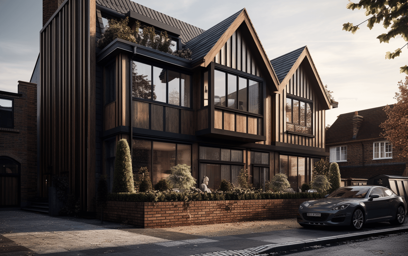 modern house in london wood frame